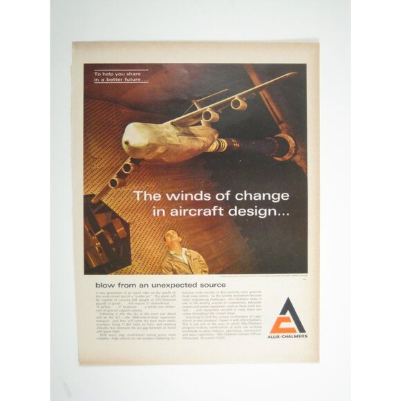 Transonic Wind Tunnel Allis Chalmers Aircraft Advertisement Vintage 1967 Print - Picture 1 of 2